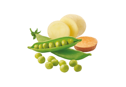 com ERVILHAS, BATATA E BATATA DOCE