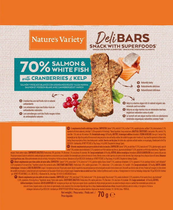 DeliBars Superfood Snacks Salm&oacute;n y Pescado Blanco
