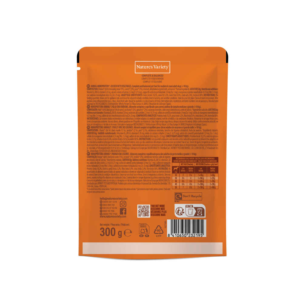 PAT&Eacute; MONOPROTE&Iacute;NA ANIMAL ADULTO MED/MAXI FRANGO