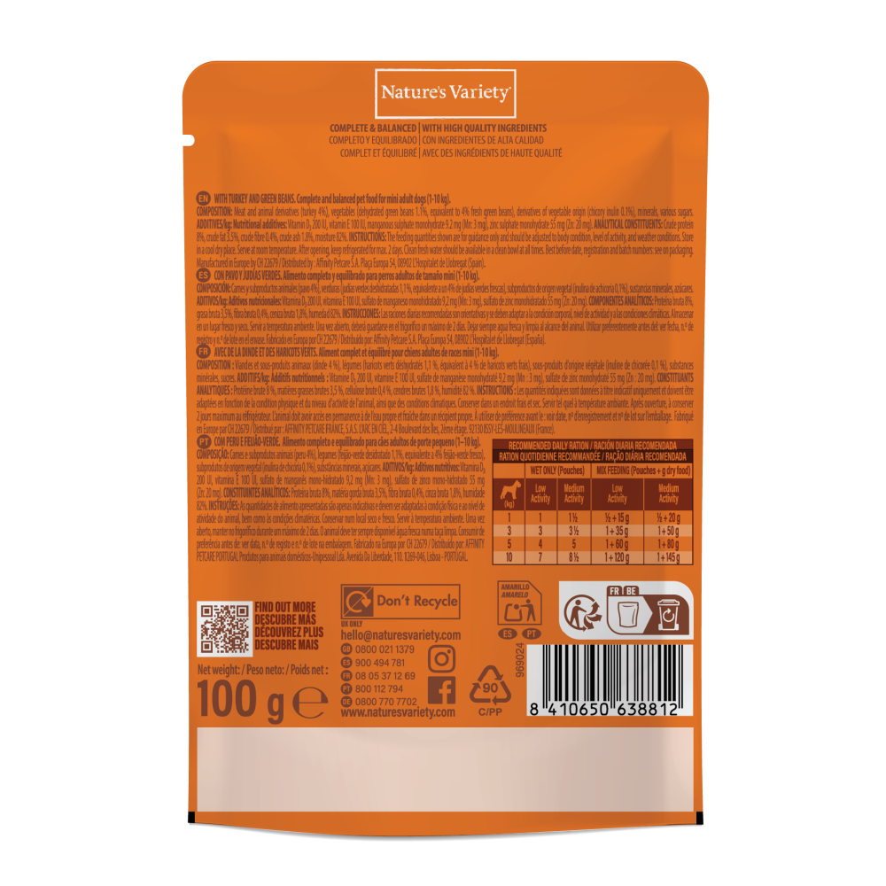 BITES IN GRAVY WITH TURKEY & GREEN BEANS