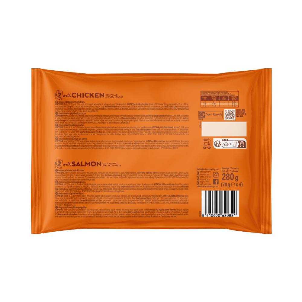 Bocaditos en salsa gatito con Pollo o Salm&oacute;n