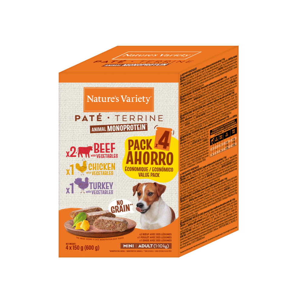 PAT&Eacute; MONOPROTE&Iacute;NA ANIMAL ADULTO MINI MULTIPACK