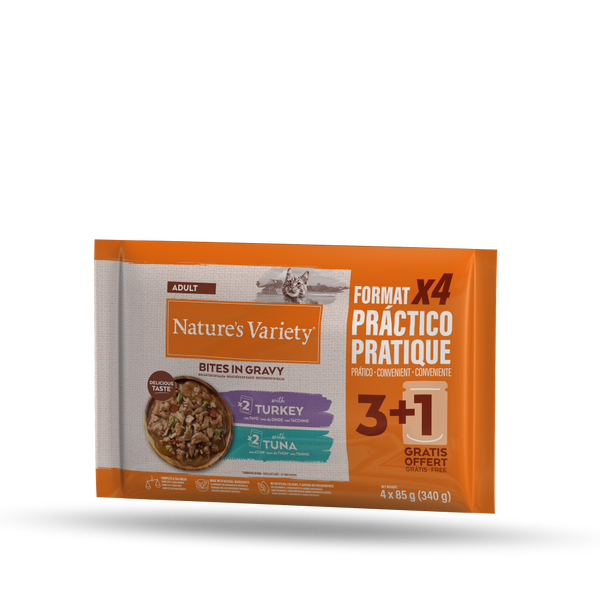 Peda&ccedil;os envolvidos em molho com peru ou atum