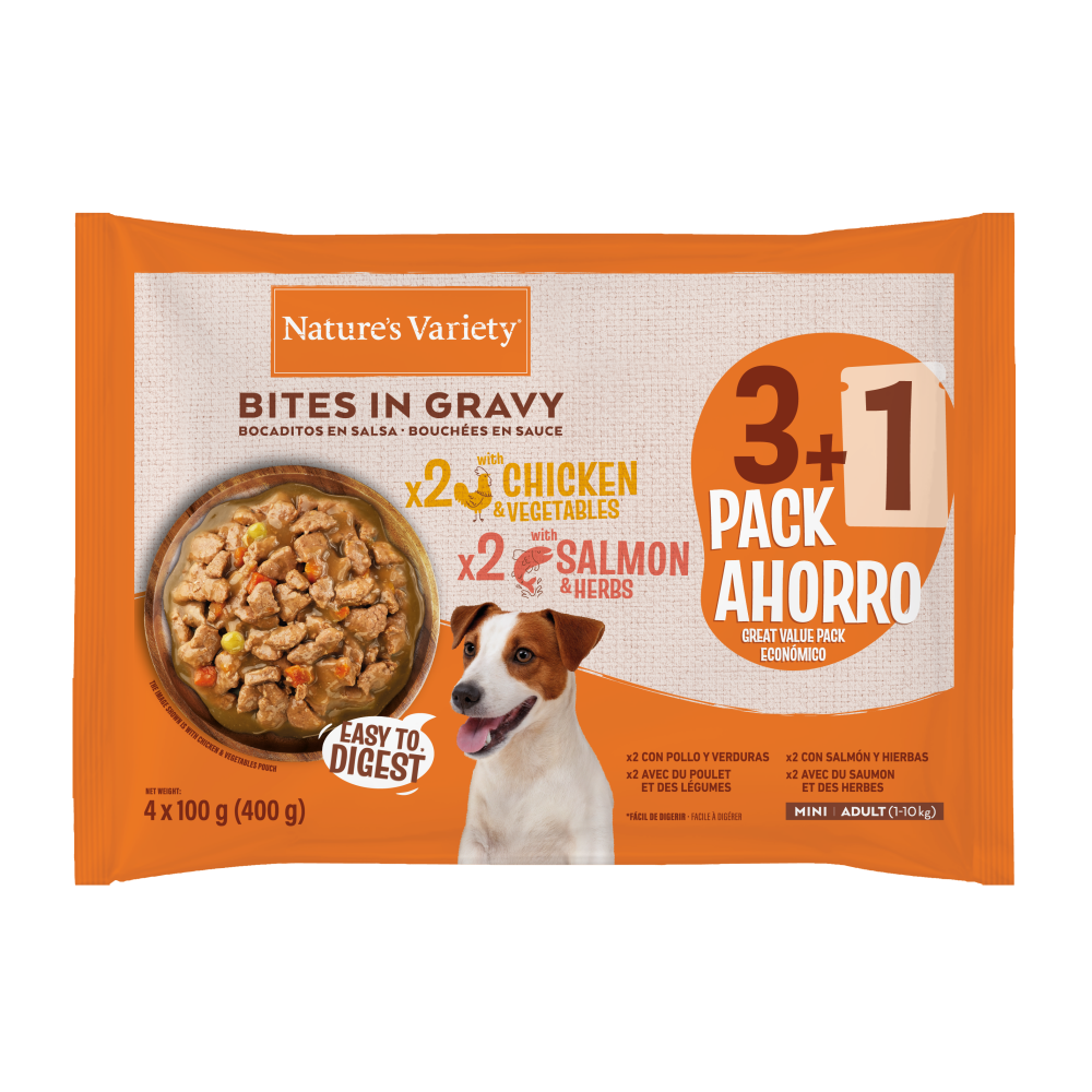 BITES EM MOLHO FLOWPACK COM FRANGO E SALM&Atilde;O