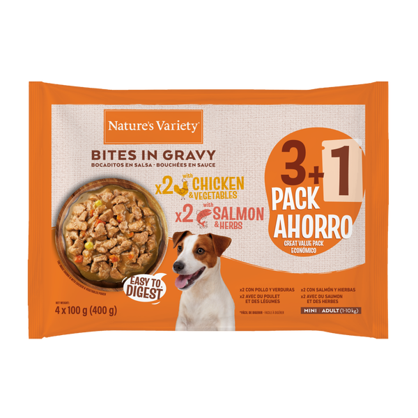 BITES EM MOLHO FLOWPACK COM FRANGO E SALM&Atilde;O