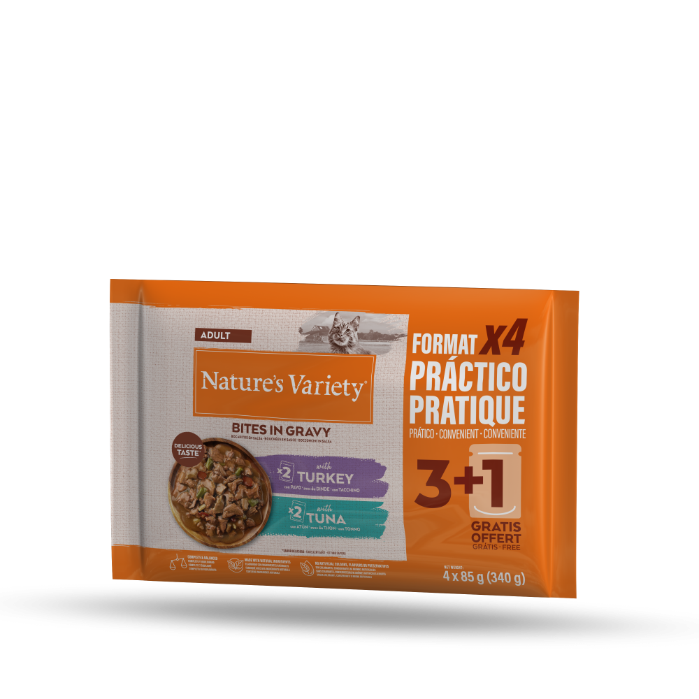 Peda&ccedil;os envolvidos em molho com peru ou atum